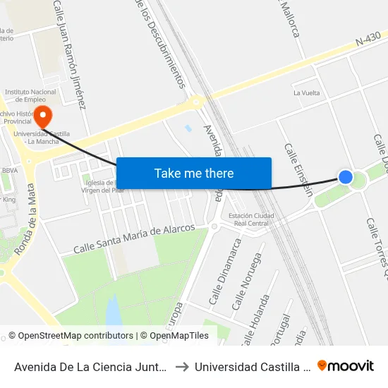 Avenida De La Ciencia Junto Concesionario to Universidad Castilla - La Mancha map