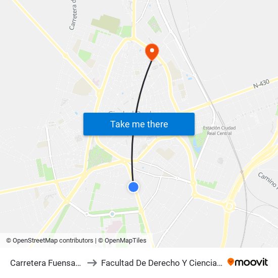 Carretera Fuensanta 2/7 to Facultad De Derecho Y Ciencias Sociales map