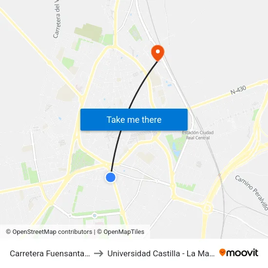 Carretera Fuensanta 1/7 to Universidad Castilla - La Mancha map