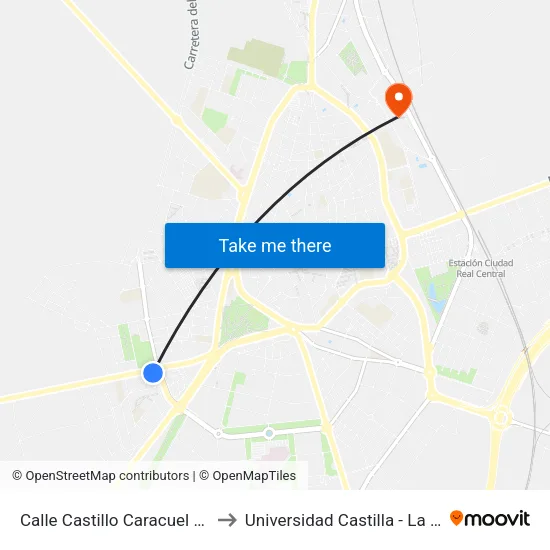 Calle Castillo Caracuel Rotonda to Universidad Castilla - La Mancha map