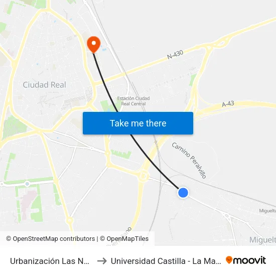 Urbanización Las Norias to Universidad Castilla - La Mancha map