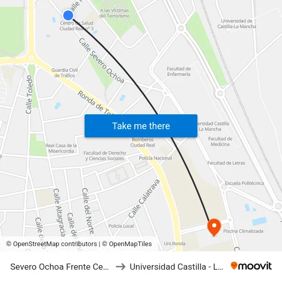 Severo Ochoa Frente Centro Salud to Universidad Castilla - La Mancha map