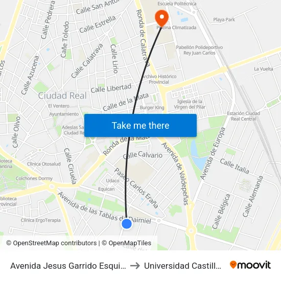Avenida Jesus Garrido Esquina Tablas Daimiel to Universidad Castilla - La Mancha map
