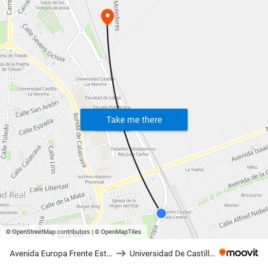 Avenida Europa Frente Estacion Avenidae to Universidad De Castilla-La Mancha map