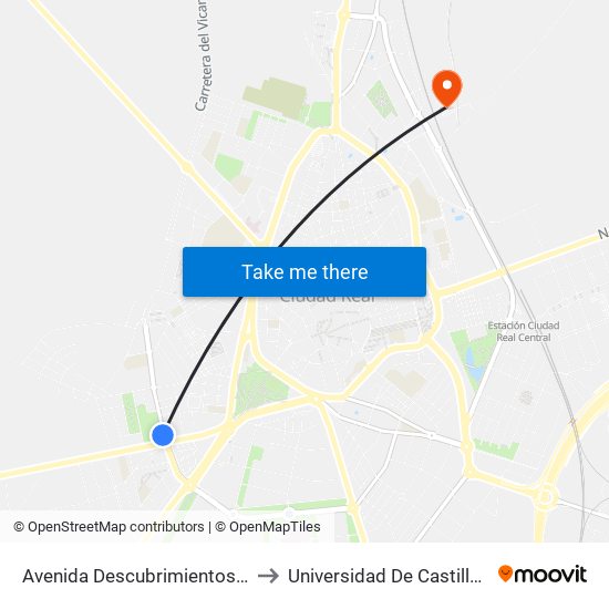 Avenida Descubrimientos America S/N to Universidad De Castilla-La Mancha map