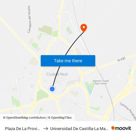 Plaza De La Provincia to Universidad De Castilla-La Mancha map