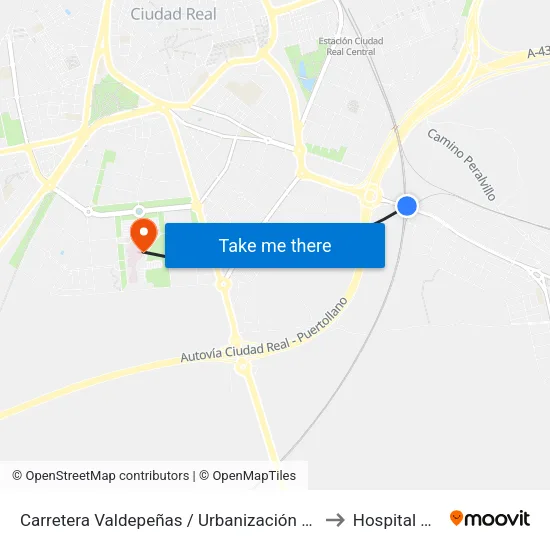 Carretera Valdepeñas / Urbanización La Encina (Frente) to Hospital General map