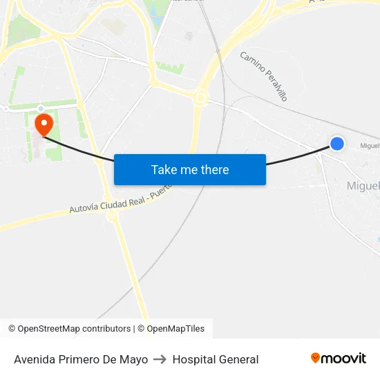 Avenida Primero De Mayo to Hospital General map