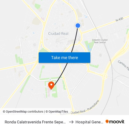 Ronda Calatravenida Frente Sepecam to Hospital General map