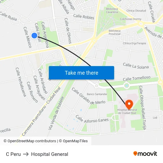 C Peru to Hospital General map