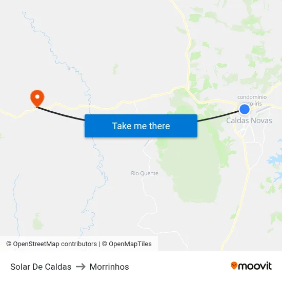 Solar De Caldas to Morrinhos map