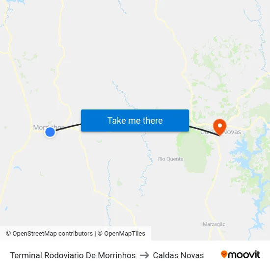 Terminal Rodoviario De Morrinhos to Caldas Novas map