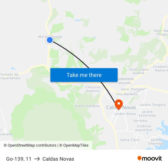 Go-139, 11 to Caldas Novas map