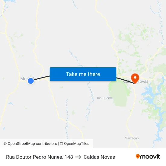 Rua Doutor Pedro Nunes, 148 to Caldas Novas map