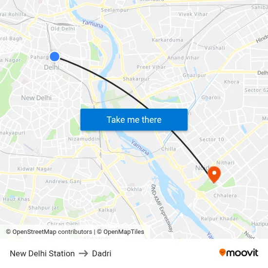 New Delhi Station to Dadri map