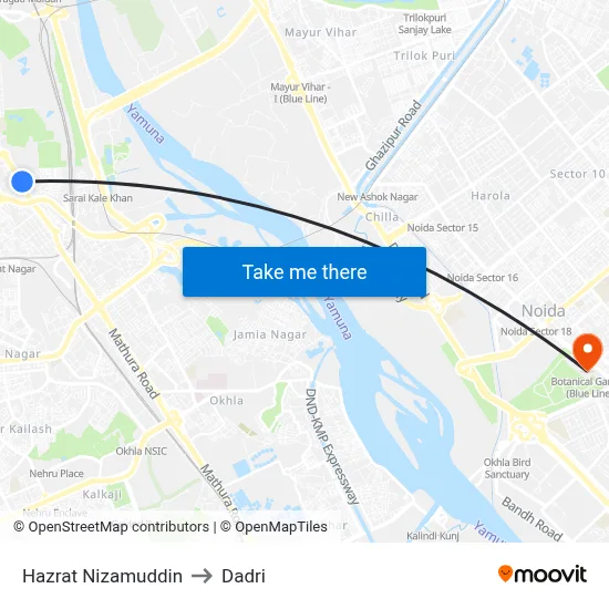 Hazrat Nizamuddin to Dadri map