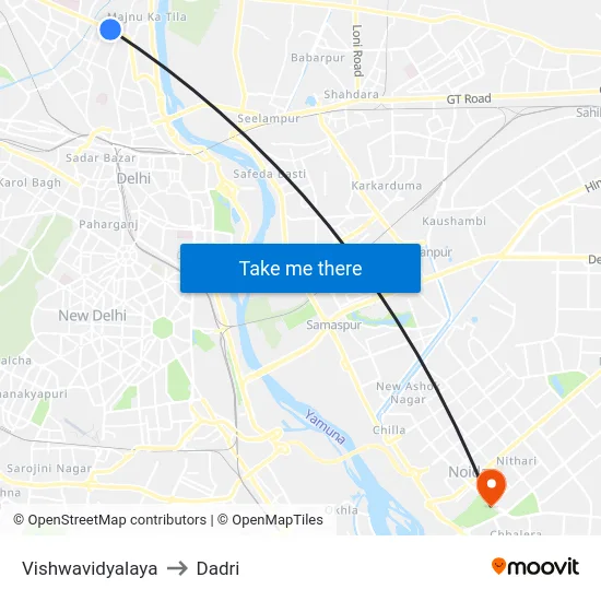 Vishwavidyalaya to Dadri map