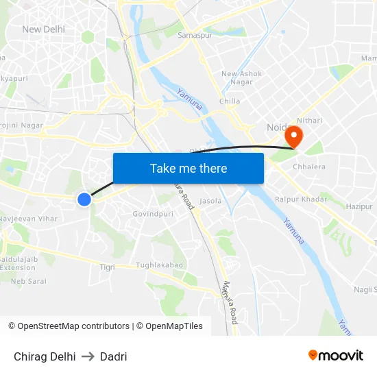 Chirag Delhi to Dadri map
