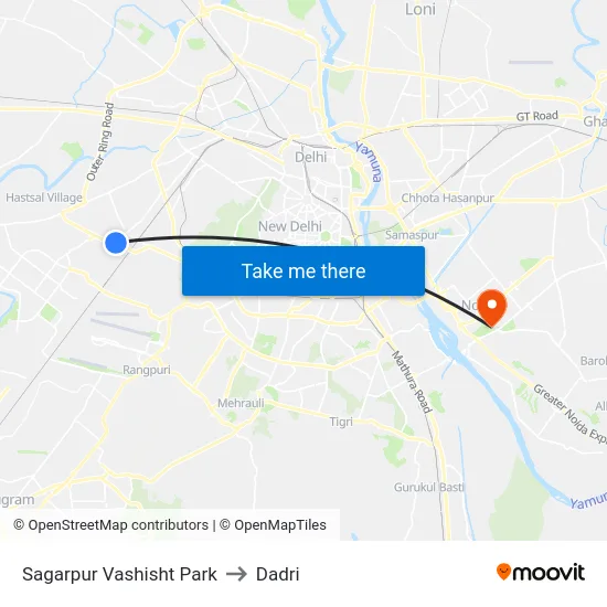 Sagarpur Vashisht Park to Dadri map