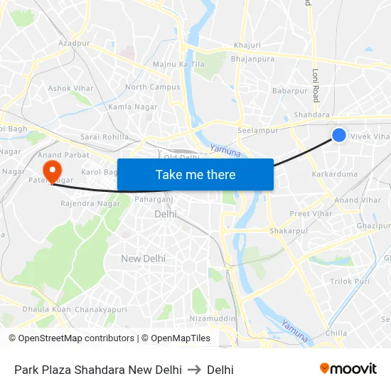 Park Plaza Shahdara New Delhi to Delhi map