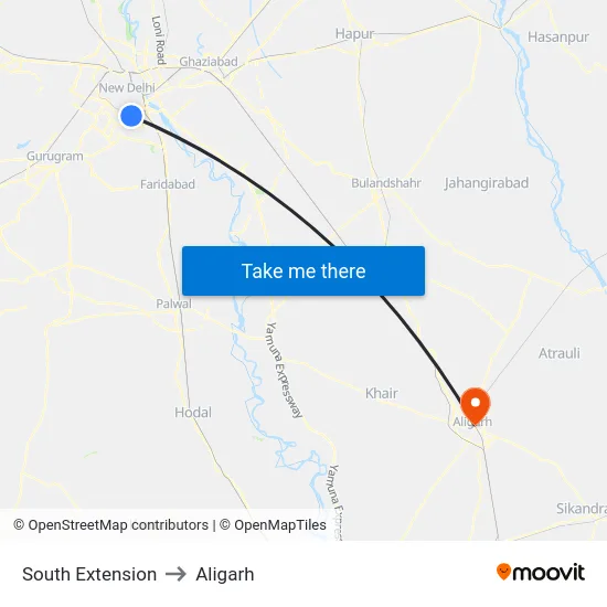 South Extension to Aligarh map