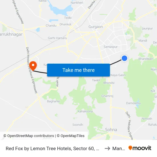 Red Fox by Lemon Tree Hotels, Sector 60, Gurugram, Gurgaon to Manesar map