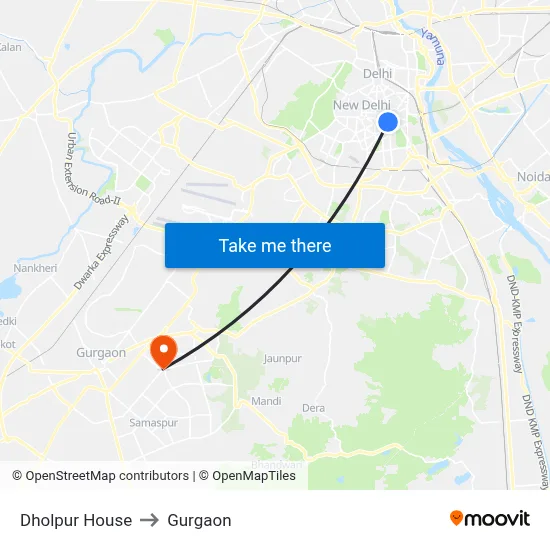 Dholpur House to Gurgaon map