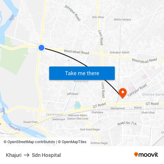 Khajuri to Sdn Hospital map