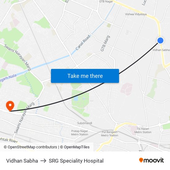 Vidhan Sabha to SRG Speciality Hospital map