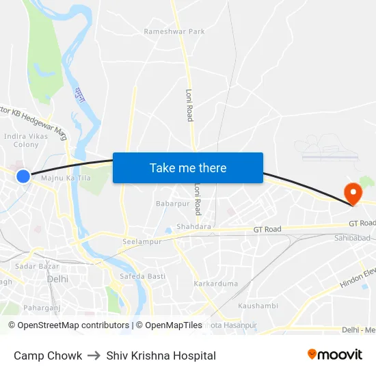 Camp Chowk to Shiv Krishna Hospital map