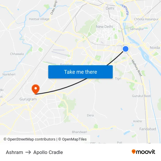 Ashram to Apollo Cradle map