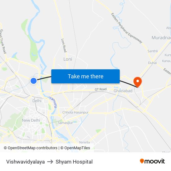Vishwavidyalaya to Shyam Hospital map