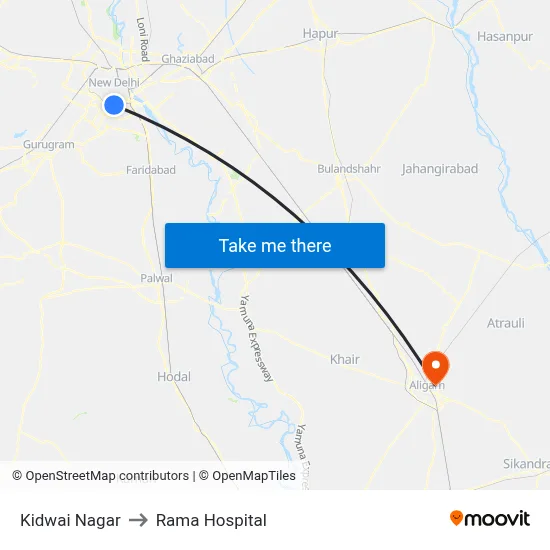 Kidwai Nagar to Rama Hospital map