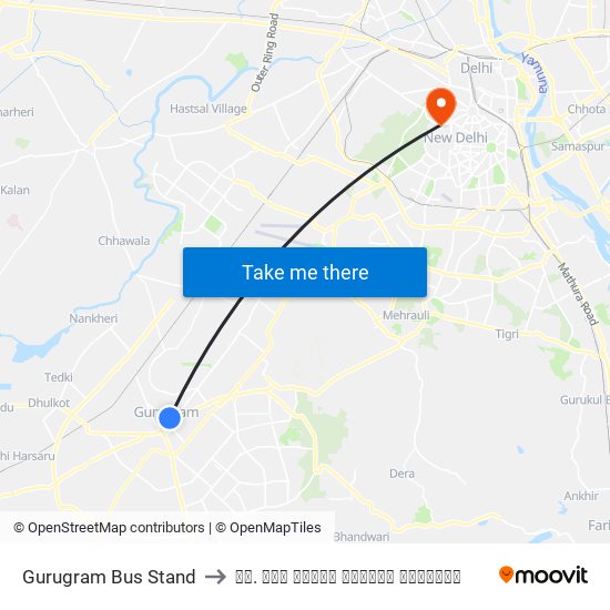 Gurugram Bus Stand to डॉ. राम मनोहर लोहिया अस्पताल map