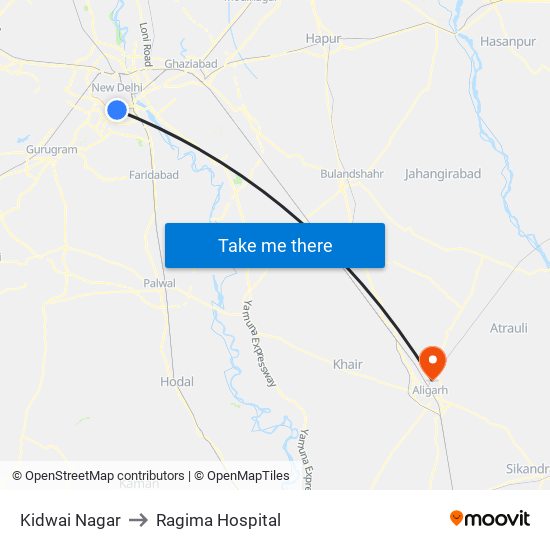 Kidwai Nagar to Ragima Hospital map