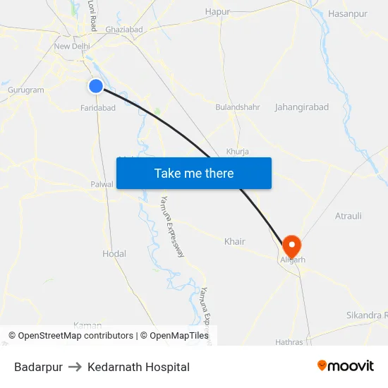 Badarpur to Kedarnath Hospital map