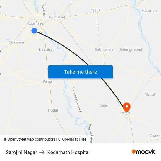 Sarojini Nagar to Kedarnath Hospital map