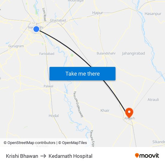 Krishi Bhawan to Kedarnath Hospital map