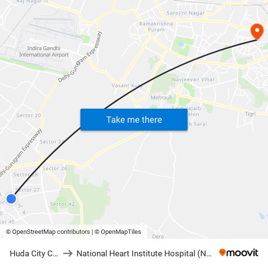 Huda City Center to National Heart Institute Hospital (Nhi Hospital) map