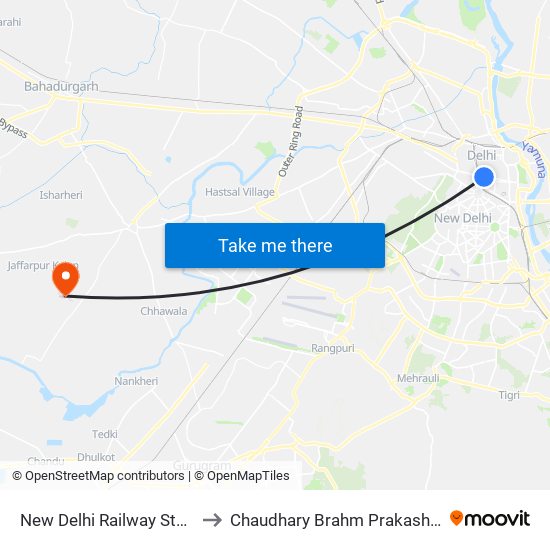 New Delhi Railway Station Gate No.2 to Chaudhary Brahm Prakash Charak Sansthan map