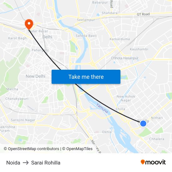 Sarai Rohilla Railway Station Map Noida, Dadri To Sarai Rohilla, Delhi With Public Transportation