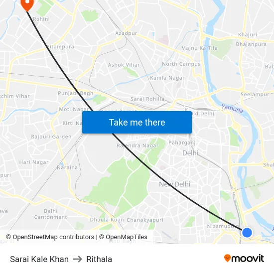 Sarai Kale Khan to Rithala map