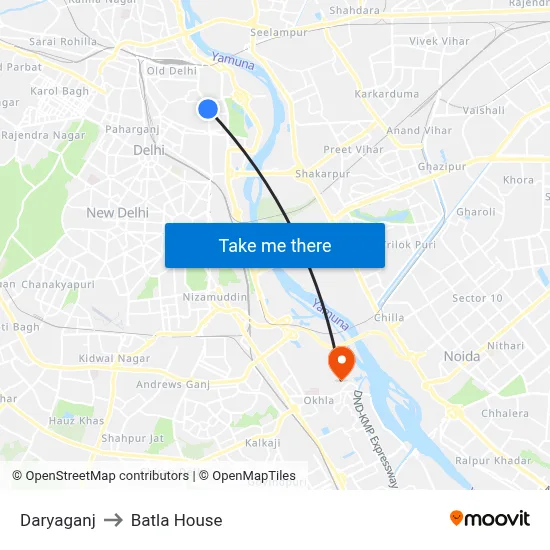 Daryaganj to Batla House map