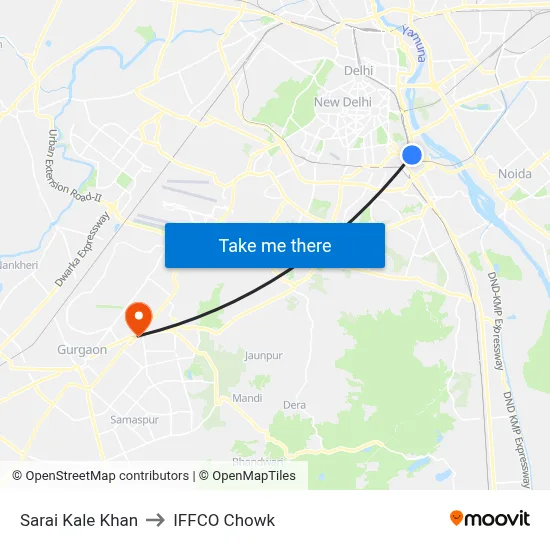 Sarai Kale Khan to IFFCO Chowk map