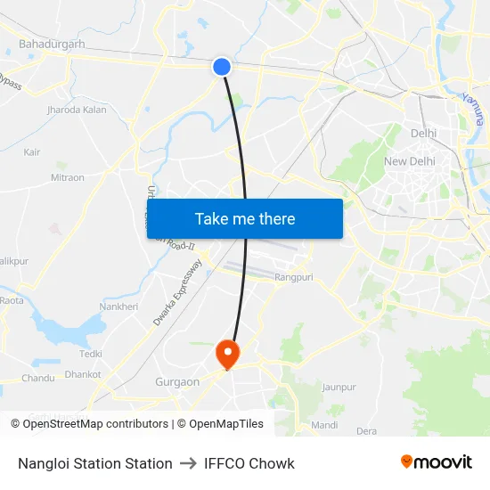 Nangloi Station Station to IFFCO Chowk map
