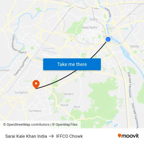 Sarai Kale Khan India to IFFCO Chowk map