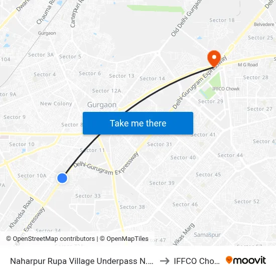 Naharpur Rupa Village Underpass N.H-48 to IFFCO Chowk map