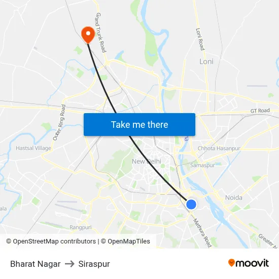 Bharat Nagar to Siraspur map