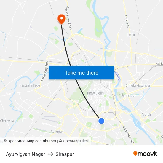 Ayurvigyan Nagar to Siraspur map