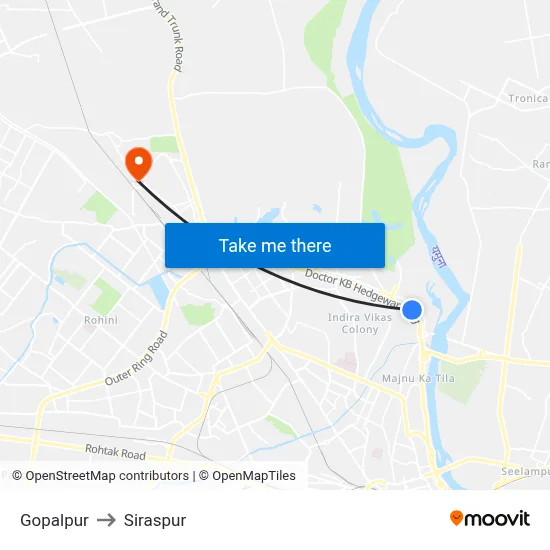 Gopalpur to Siraspur map